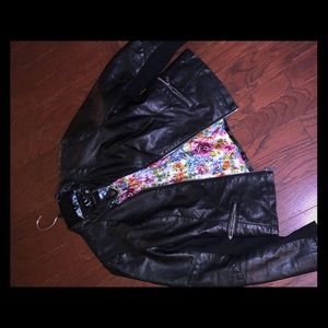 Faux leather jacket size L
